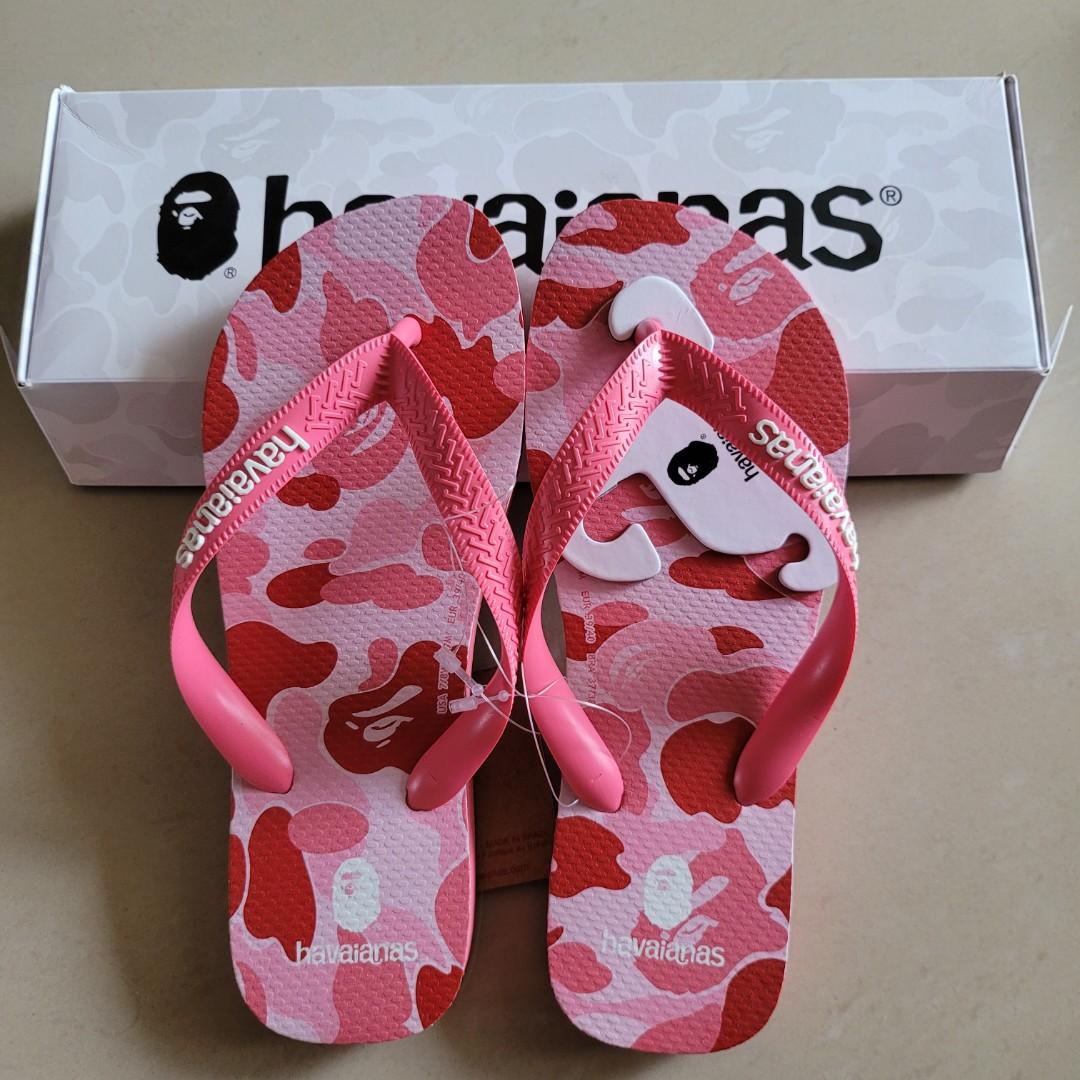 Havaianas x Bape Top Flip Flops Pink US 9/10W, Women's Fashion, Footwear,  Flipflops and Slides on Carousell