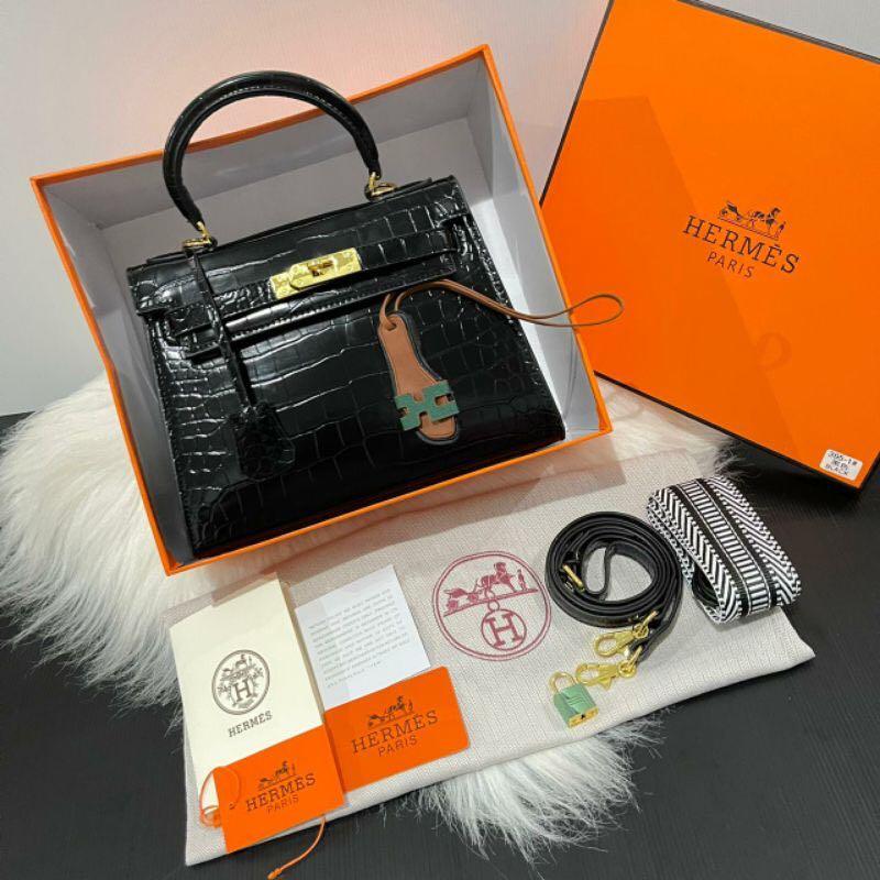 Hermes Kelly Mini 20 Croco Leather, Fesyen Wanita, Tas & Dompet di Carousell