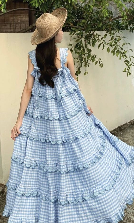 Innika choo best sale gingham frill dress