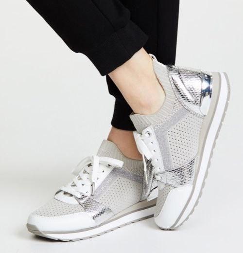 Michael michael kors billie metallic knit trainer top