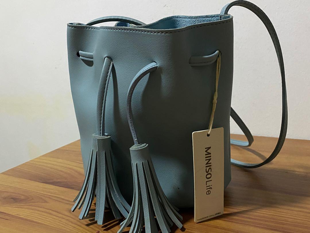 Miniso Light Blue Bucket Bag, Women's Fashion, Bags & Wallets, Cross