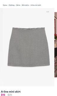 Monki Black and White A Line Mini Skirt