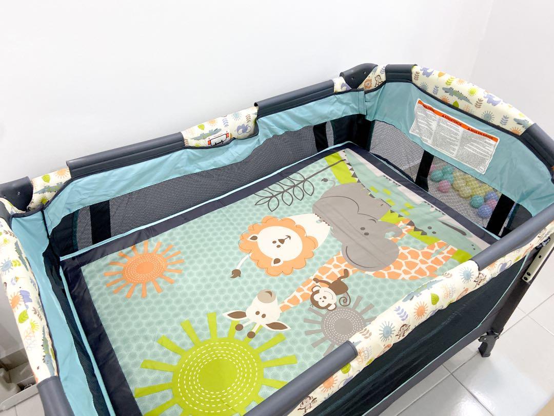 My Dear Baby Playpen Side Slide Door With Side Pocket Diaper Changer And Mosquito Net Included Katil Baby Baby Crib Baby Cot Babies Kids Cots Cribs On Carousell