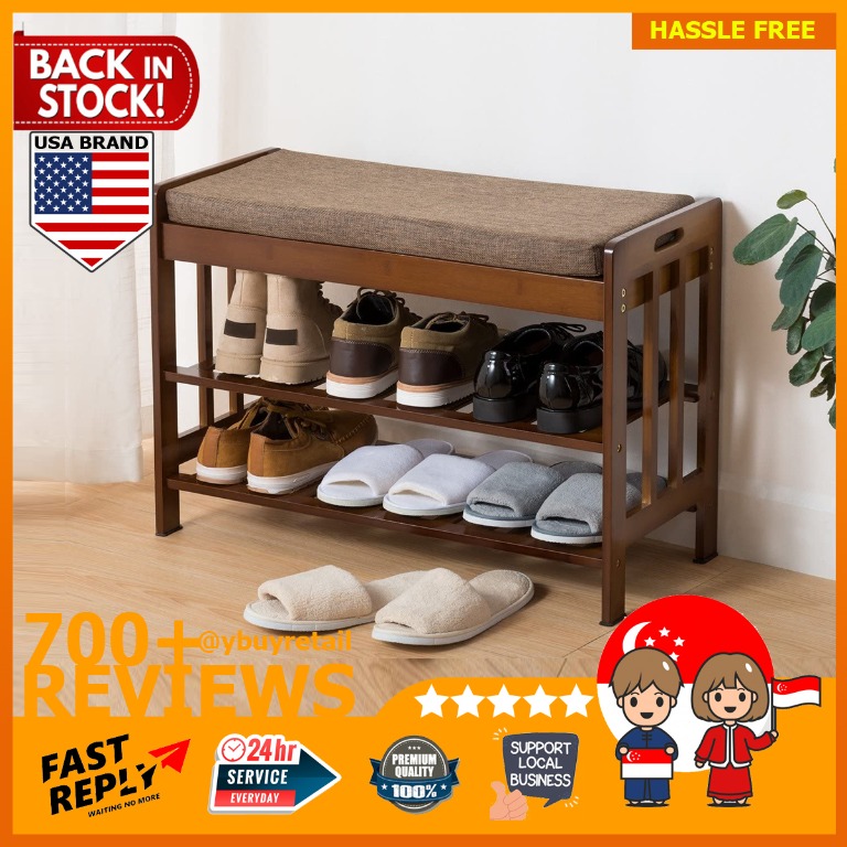 Ollieroo Natural Bamboo Shoe Rack Entryway Shoe Storage Household