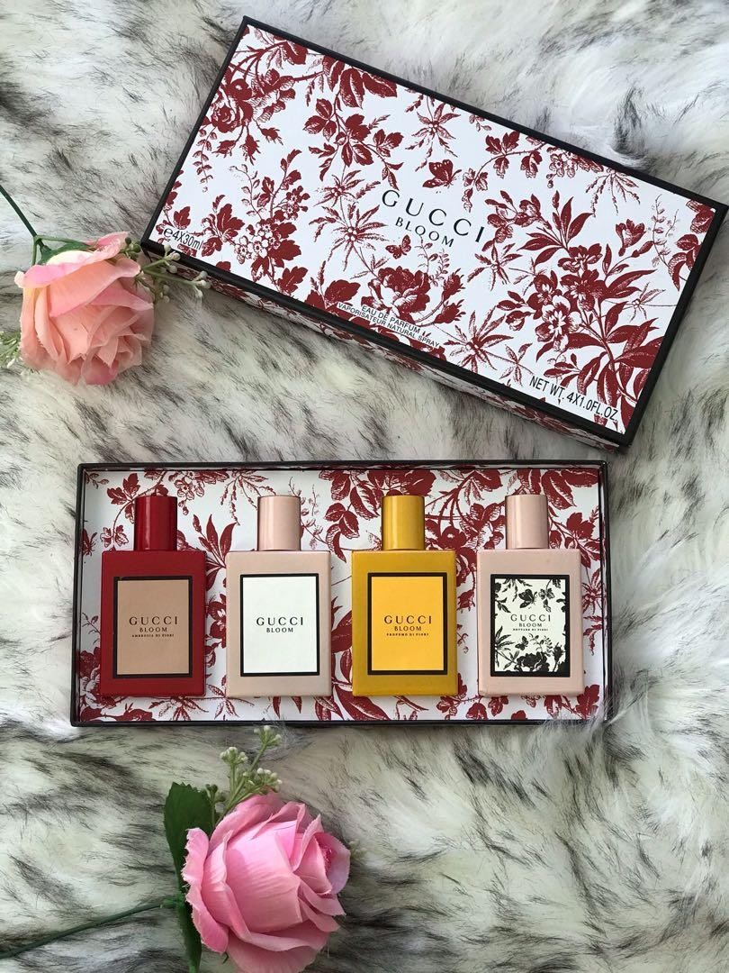 Perfume Gucci Bloom miniature gift set, Beauty & Personal Care, Fragrance &  Deodorants on Carousell