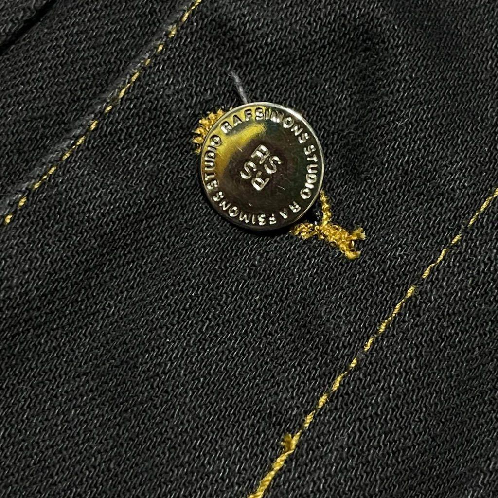 raf simons denim short coat