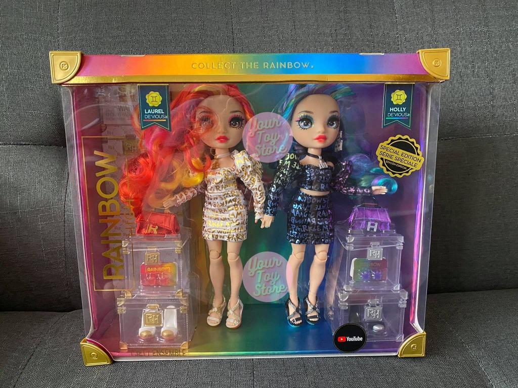 Rainbow High Speciale Editie Twins LAUREL HOLLY DE'VIOUS 2-Pack Fashion ...
