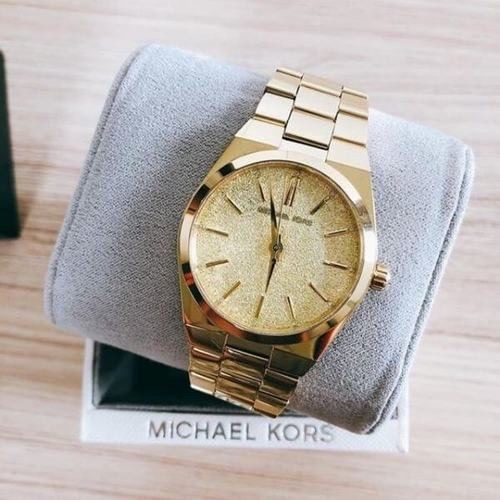 READY STOCK ORIGINAL MICHAEL KORS CHANNING GOLD DIAL LADIES