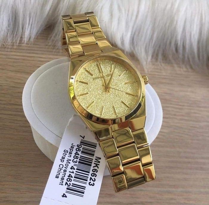 READY STOCK ORIGINAL MICHAEL KORS CHANNING GOLD DIAL LADIES
