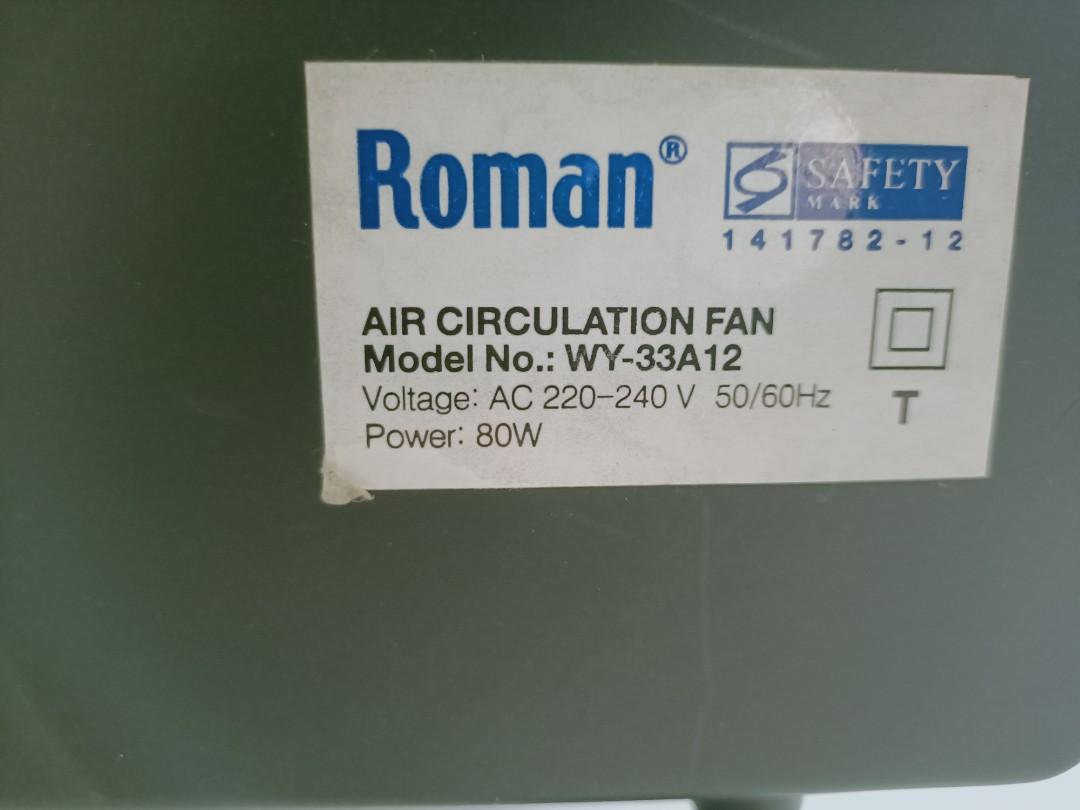 Roman Air Circulation Fan, Furniture & Home Living, Lighting & Fans