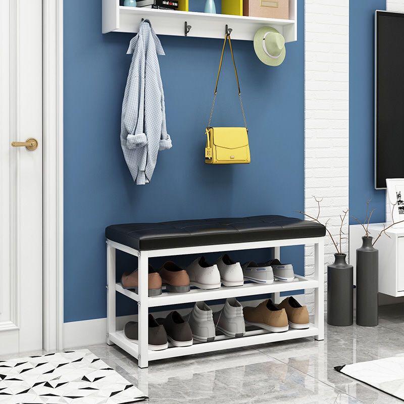 Soft Rack Chair Soft leather shoe rack bench, Furniture & Home Living, Furniture ...
