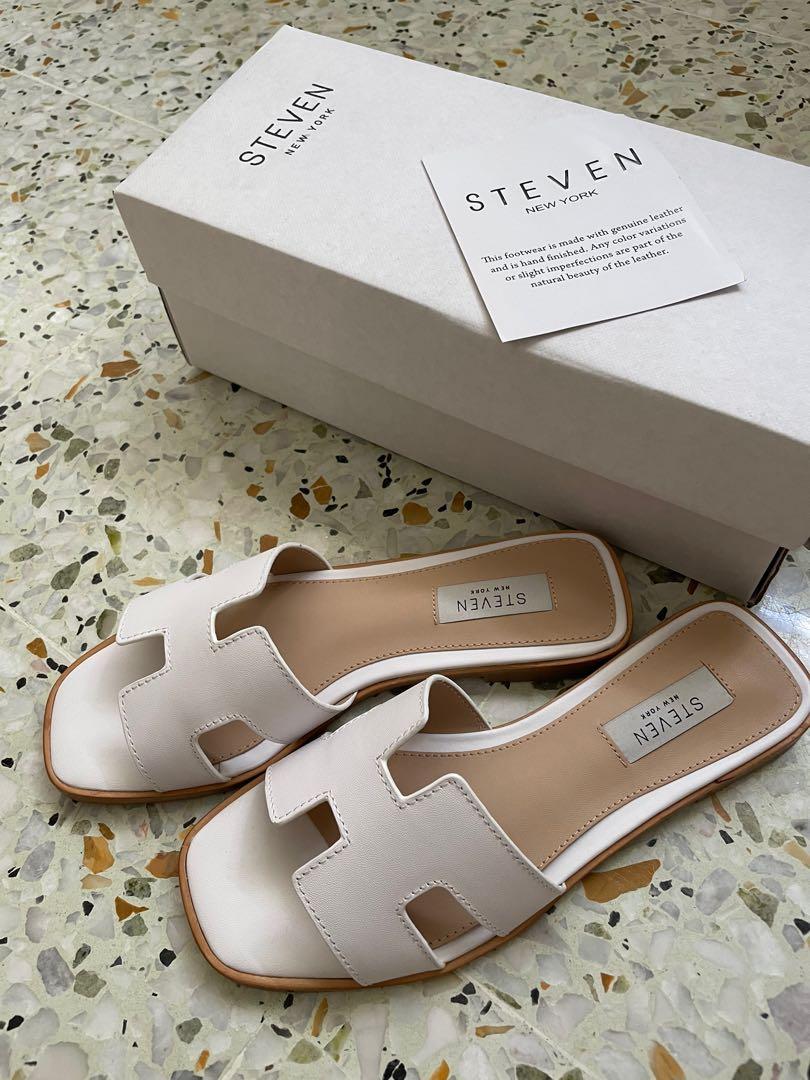 HADYN White Leather Sandal  Women's Designer Sandals – Steve Madden