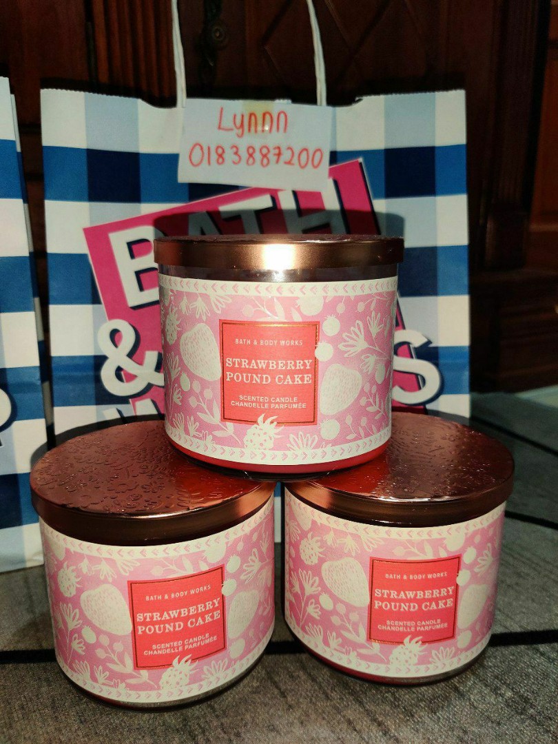 Strawberry pound hot sale cake candle