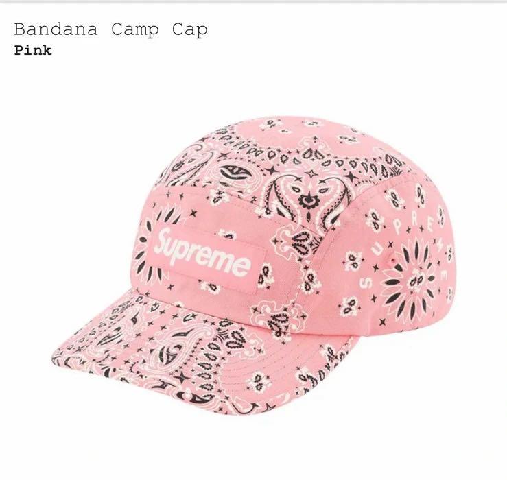 Supreme Bandana Cap Pink Men S Fashion Watches Accessories Caps Hats On Carousell