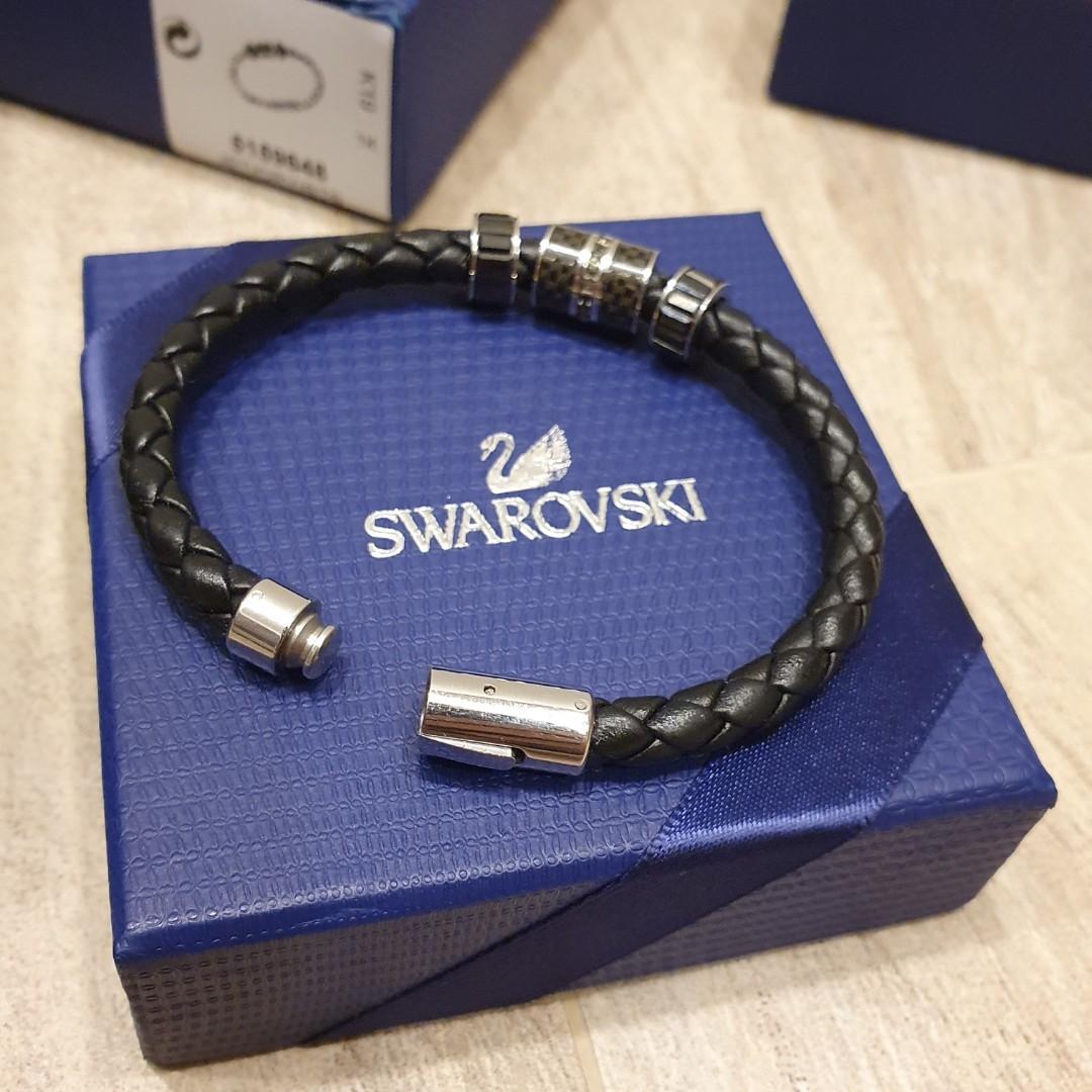 Swarovski diagonal top bracelet leather