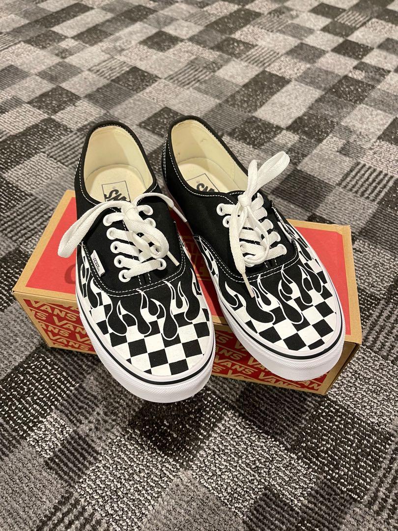 Vans Authentic Checker Flame Men s Fashion Footwear Sneakers on Carousell