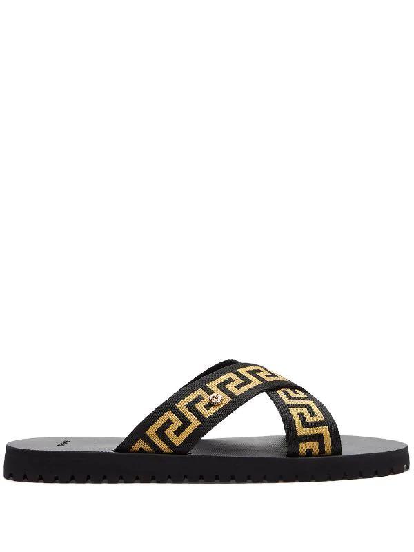 Gold versace sandals cheap