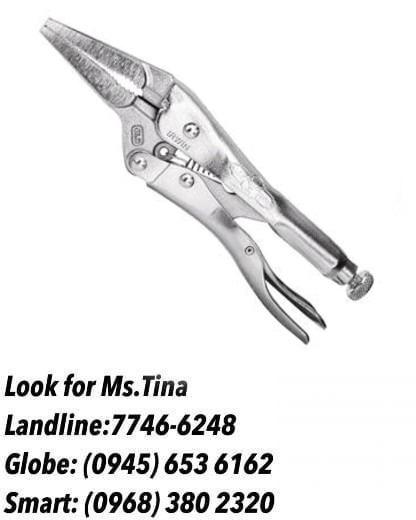 Vise grip long nose (Category: Construction Tools & Equipment) located in Manila. Submitted by tina.sales (Listing ID 1106069222, Image 1). Description: Vise grip long nose Code: TP-2106-6 Size: 6" PRICE: 141 ROBART CONSTRUCTION SUPPLIES ( BIR ACCREDITED ) Manila Office : 1405 Yuseco St. Sta Cruz Manila ☎ Contact Us Now: Landline: (02) 7746-6248 ,7002-2872 Globe: 09354127044, (0945) 140 9560 , (0915)5947897 Smart : 09190086400 , 09614485593 Email