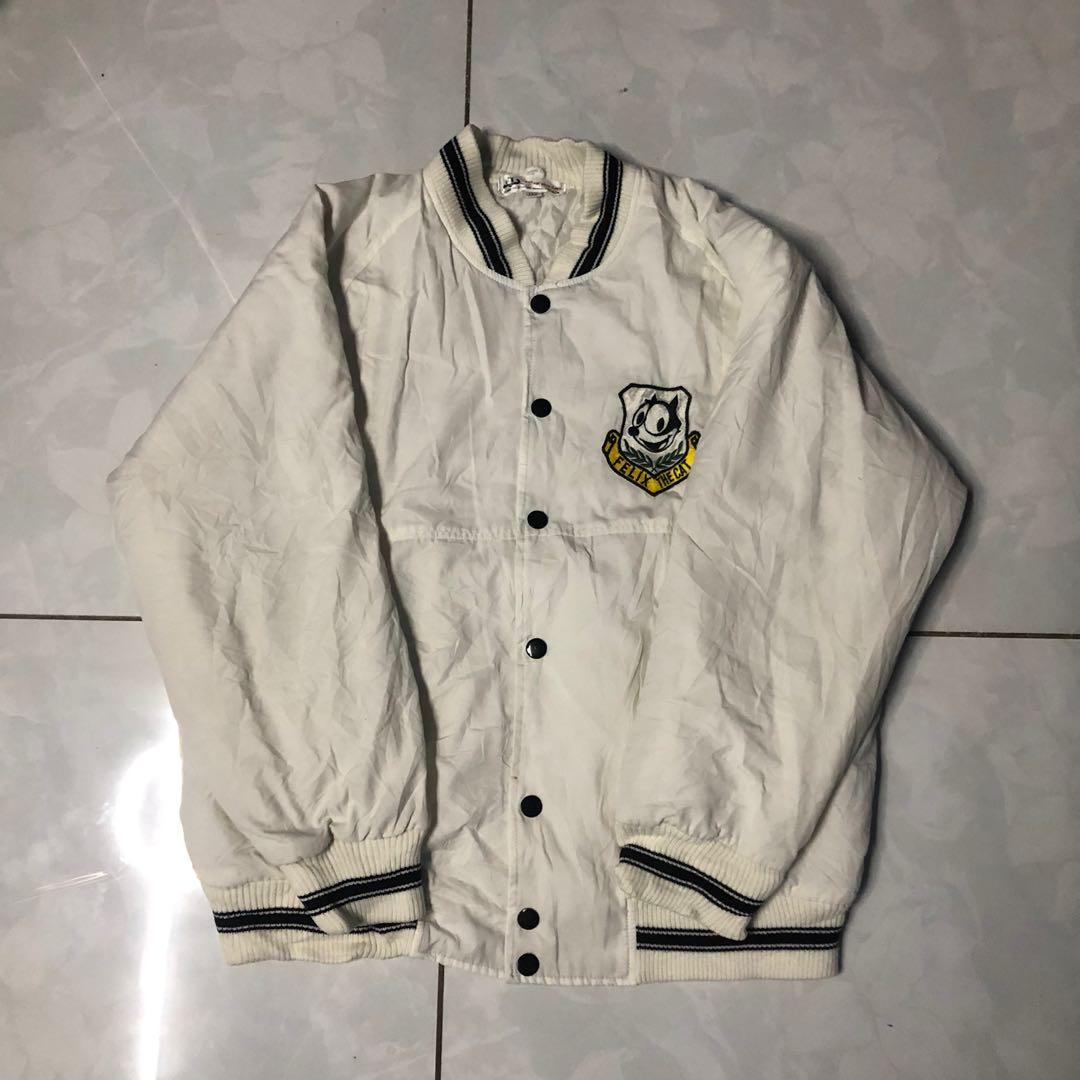 VELVET LONGLINE VARSITY JACKET CAT WORSHIP main image 1