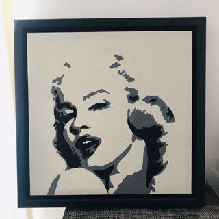 Wall Art Marilyn Canvas w Wood Frame
