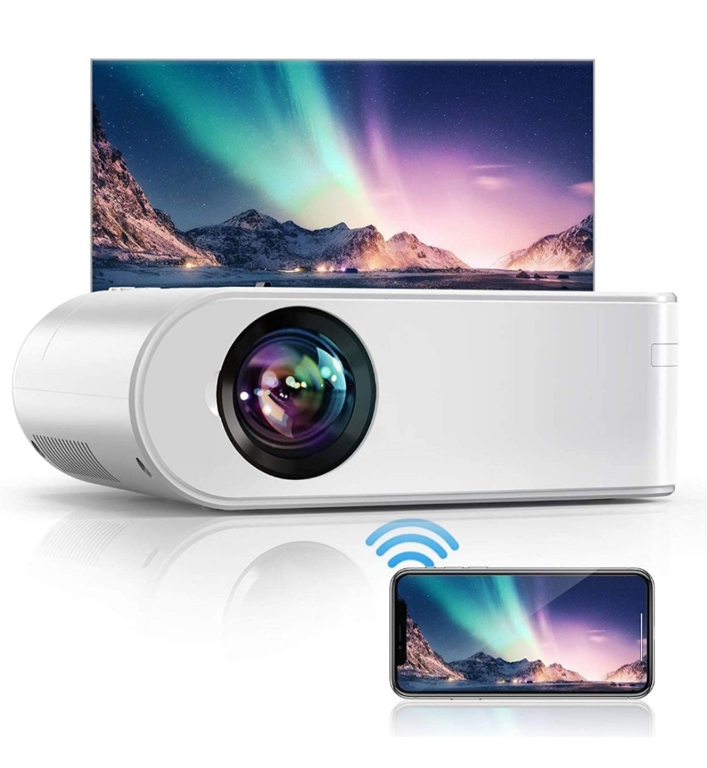 YABER V2 WiFi Mini Projector 7000L [Projector Screen Included] Full HD