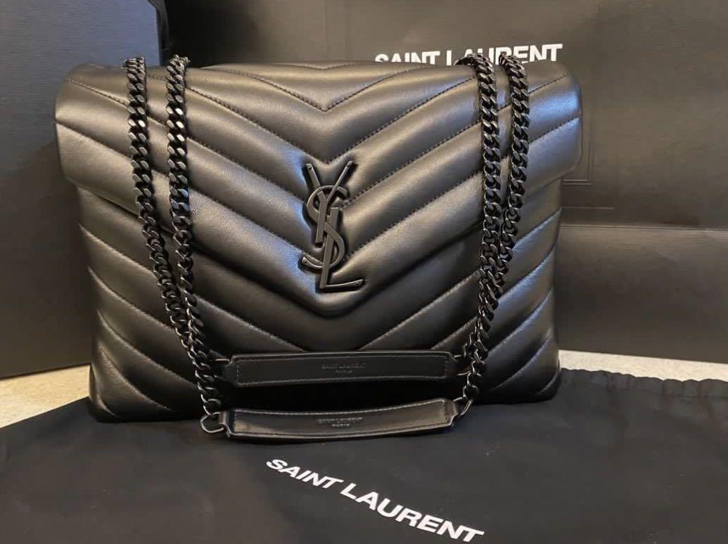 Saint Laurent Sulpice Medium YSL Monogram Leather Triple V-Flap Crossbody  Bag - Luxed