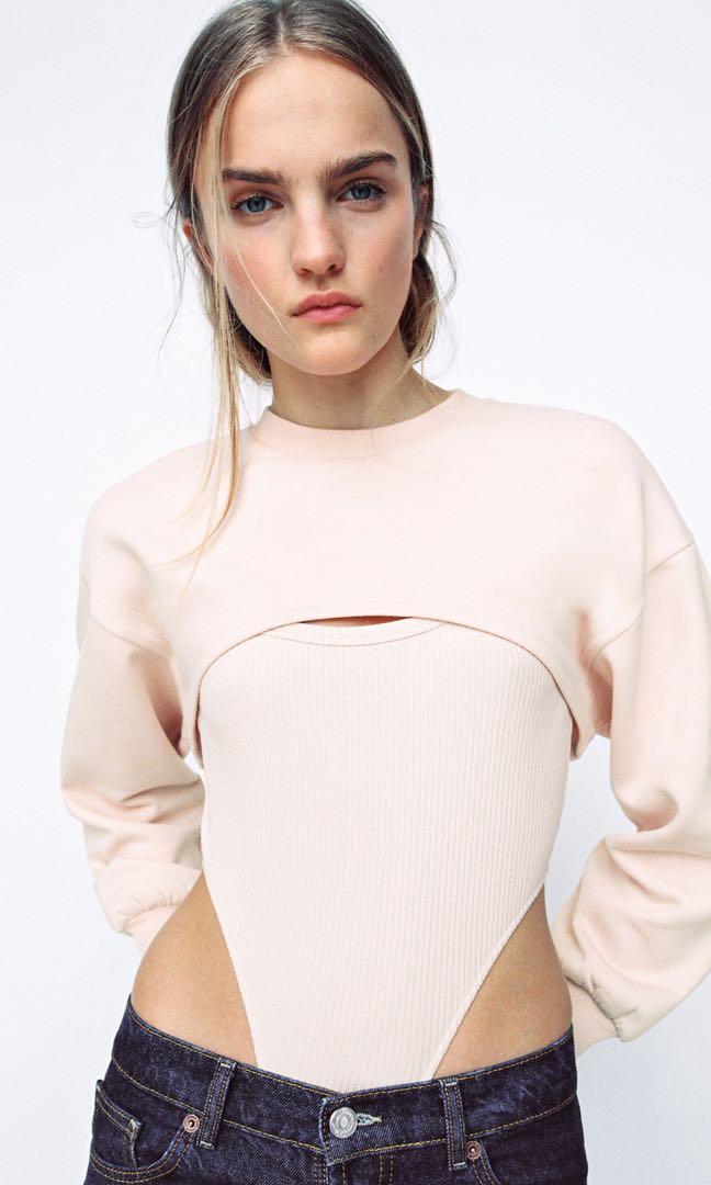 zara crop sweatshirt