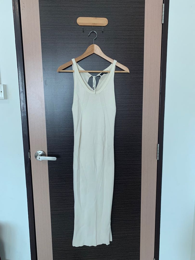 Zara knit dress cream, Women's Fashion 