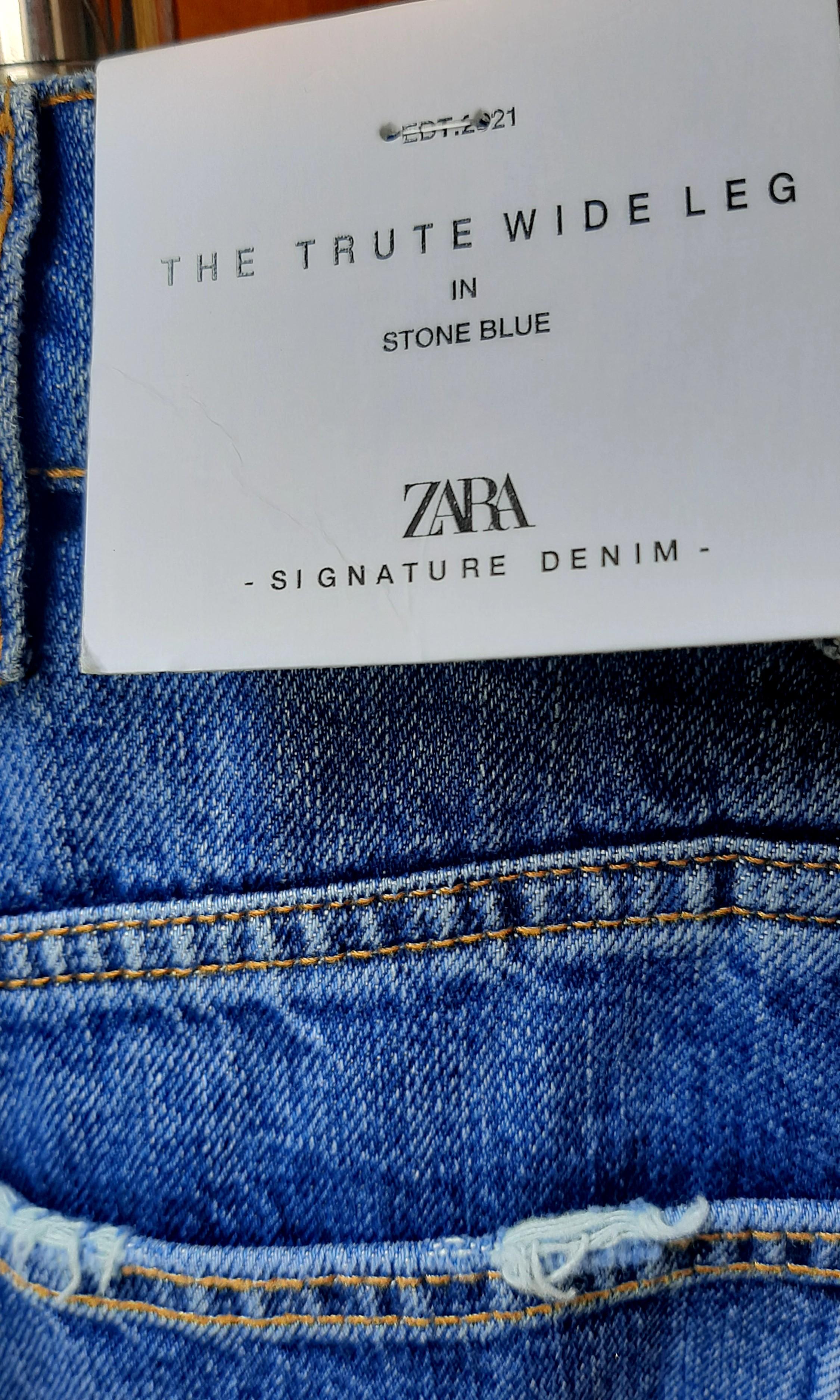 Zara Wide Leg Highwaist Jeans, Fesyen Wanita, Pakaian Wanita, Bawahan di  Carousell