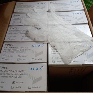 10 Boxes/1 Case Orex VINYL EXAMINATION GLOVES (Extra Large)