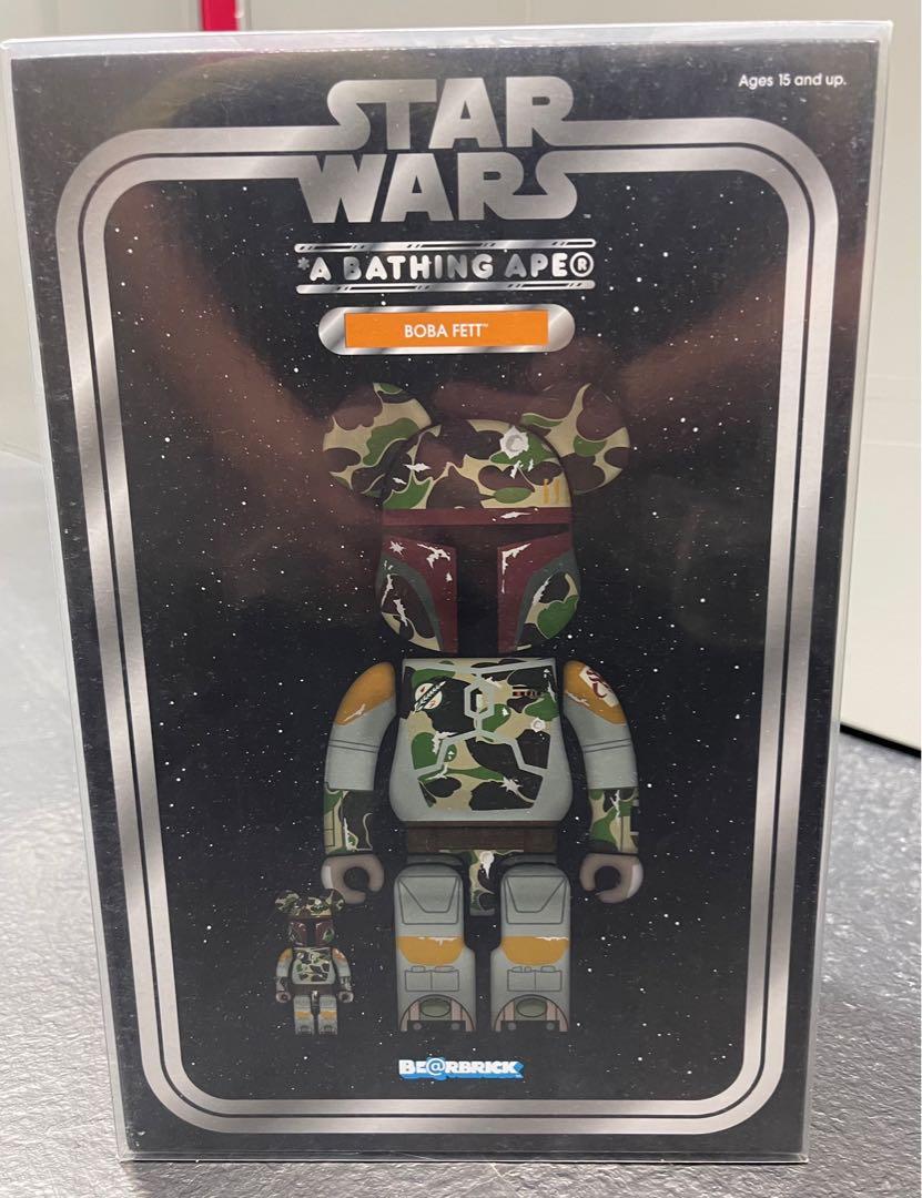 全新Bearbrick Star Wars Boba Fett x Bape A Bathing Ape Be@rbrick