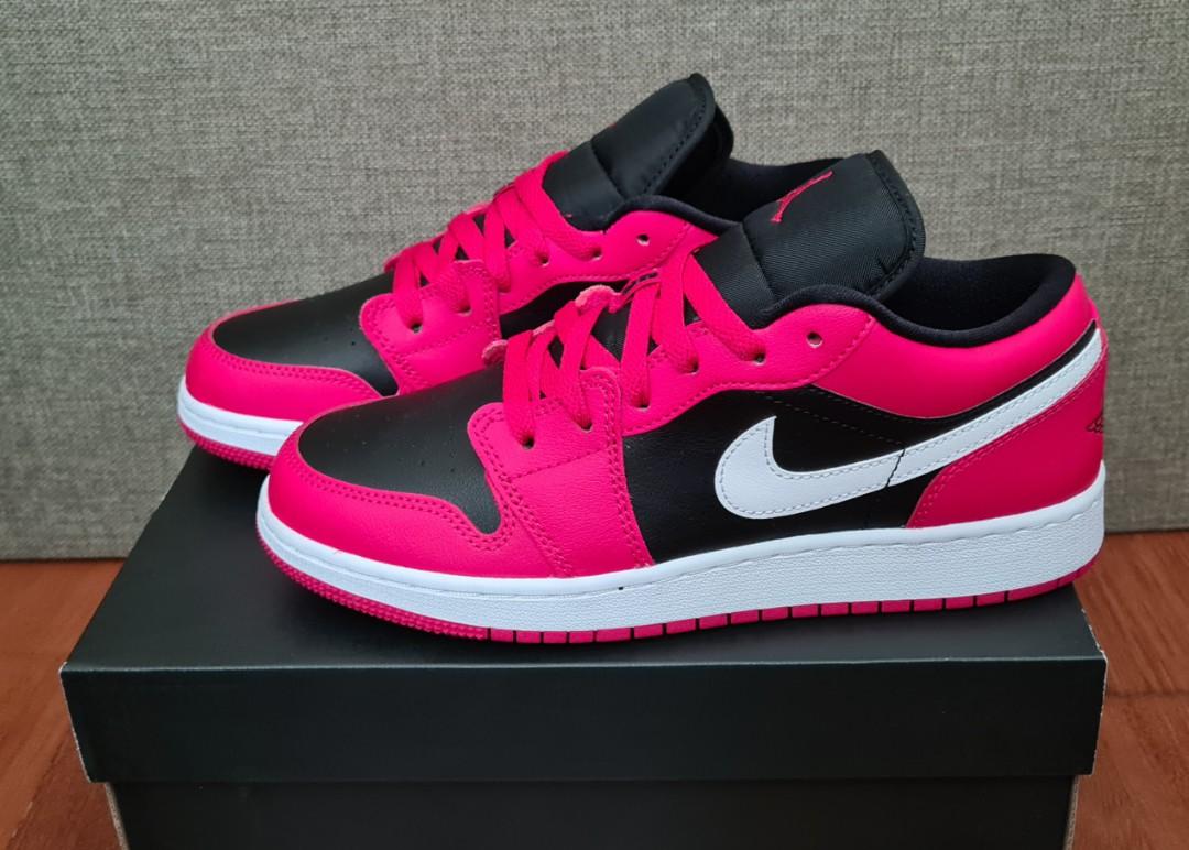 Air jordan 1 low Black/white-very berry, Women's Fashion, Footwear,  Sneakers on Carousell