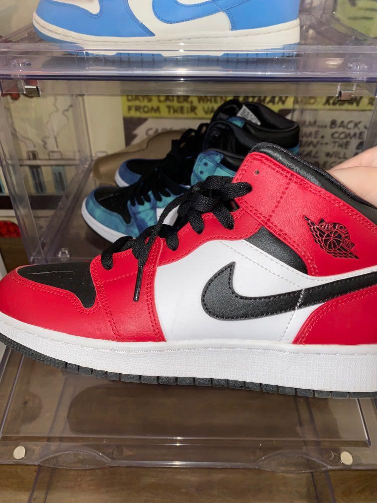 Air Jordan 1 Mid Chicago Black Toe Men s Fashion Footwear Sneakers on Carousell
