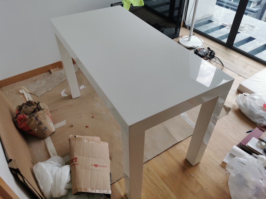 All white table with drawers, Furniture & Home Living, Furniture