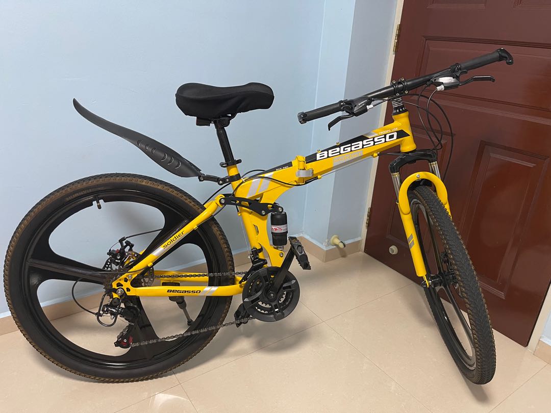 Begasso foldable mountain bike (26” wheel/21 speeds), Sports Equipment ...