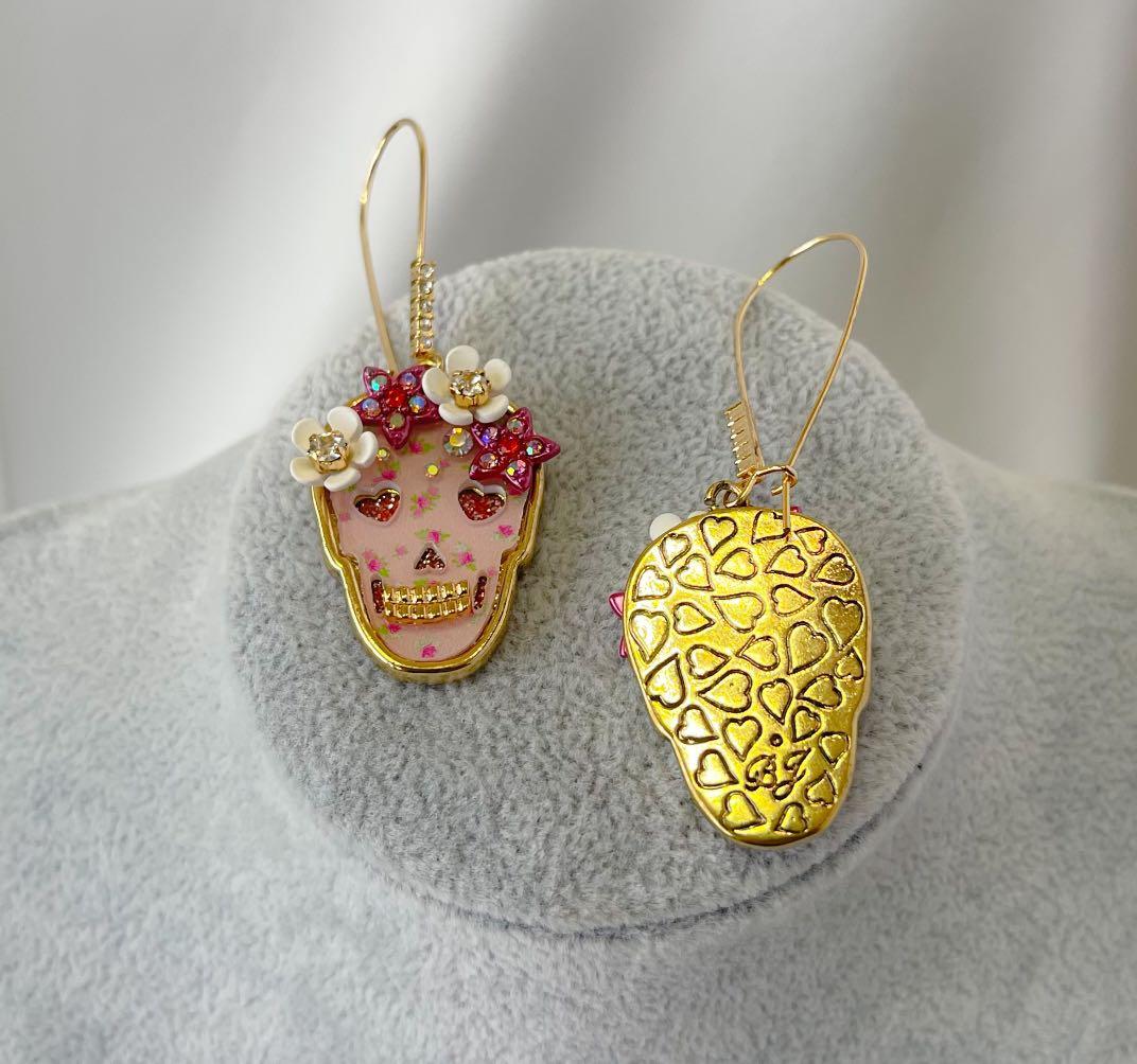 Betsey Johnson Skeleton earrings Women s Fashion Jewelry Organisers Earrings on Carousell