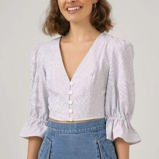 BNWT THE FIFTH Pinstripe Passage Top Blouse