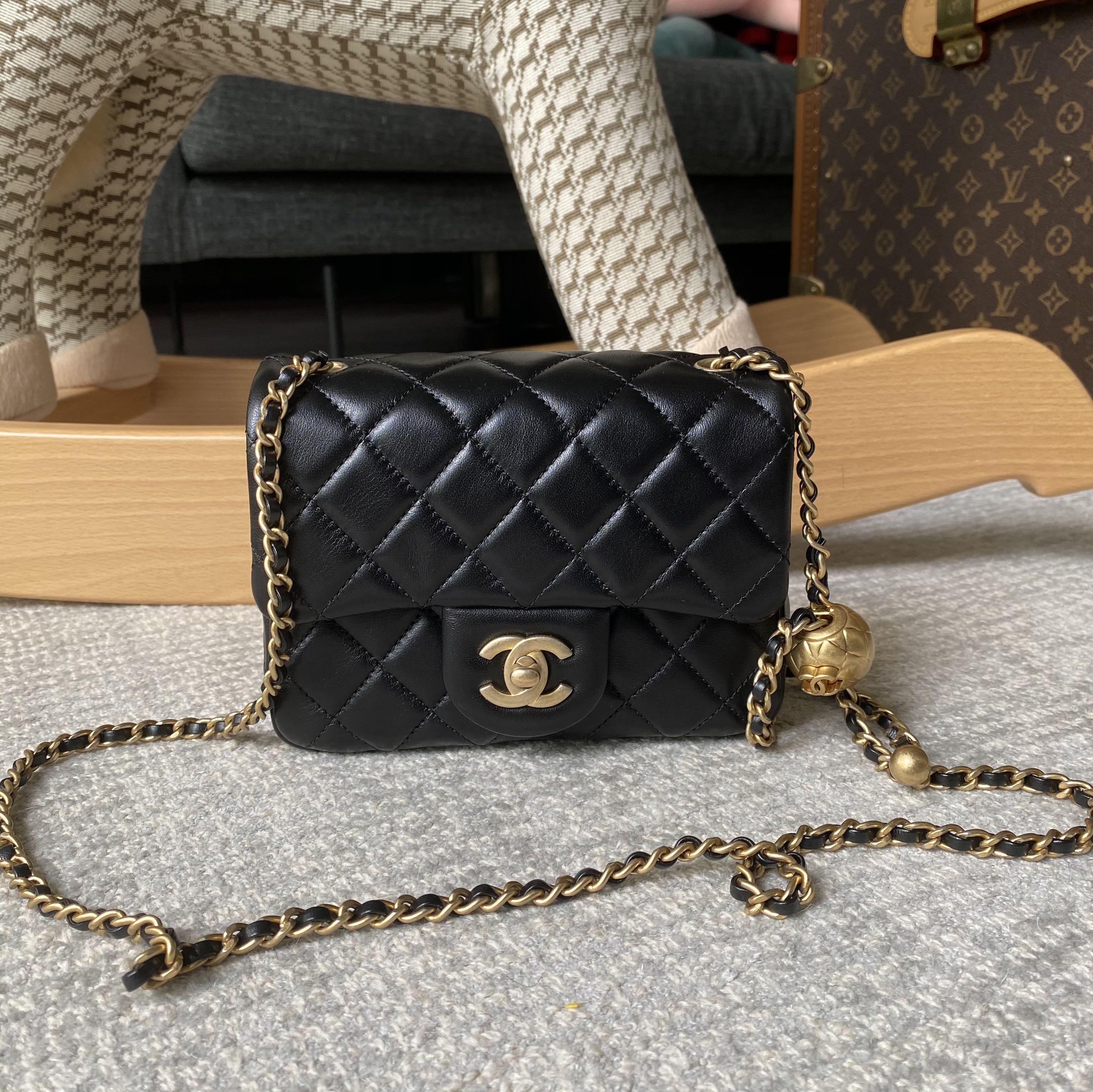 Chanel Black Quilted Lambskin Mini Square Pearl Crush Gold Hardware 2022  Available For Immediate Sale At Sothebys