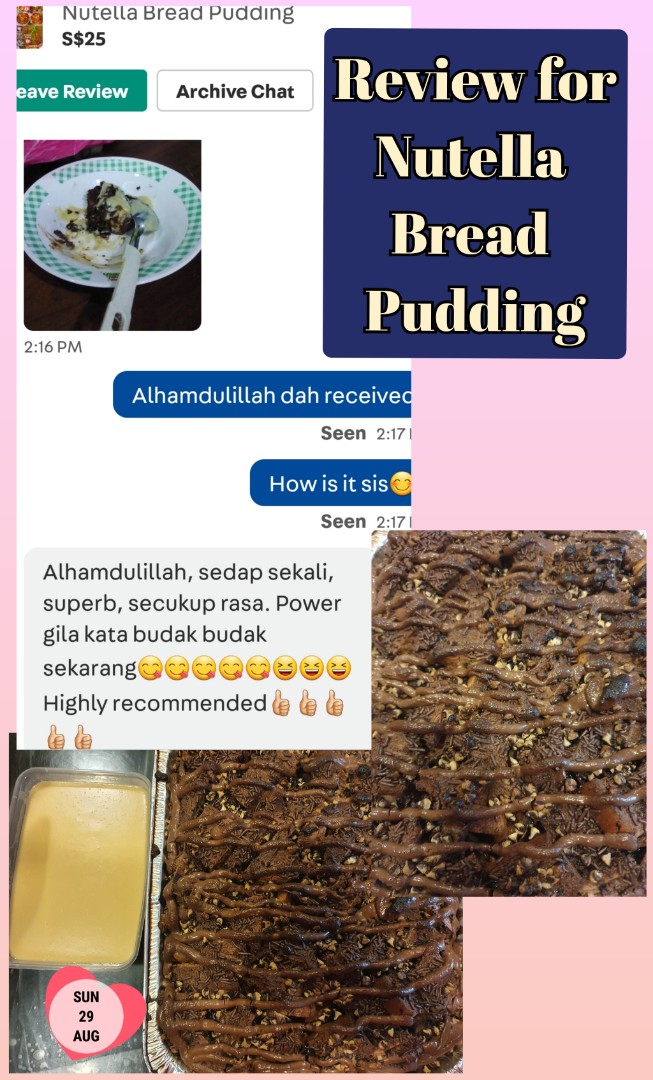 Chocolatey Nutella Bread Pudding Food Drinks Homemade Bakes On Carousell