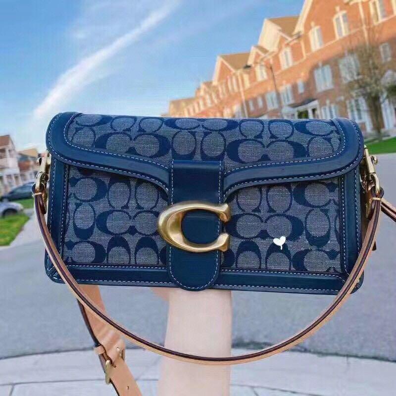 COACH Signature Chambray Tabby Shoulder Bag 26 in Blue