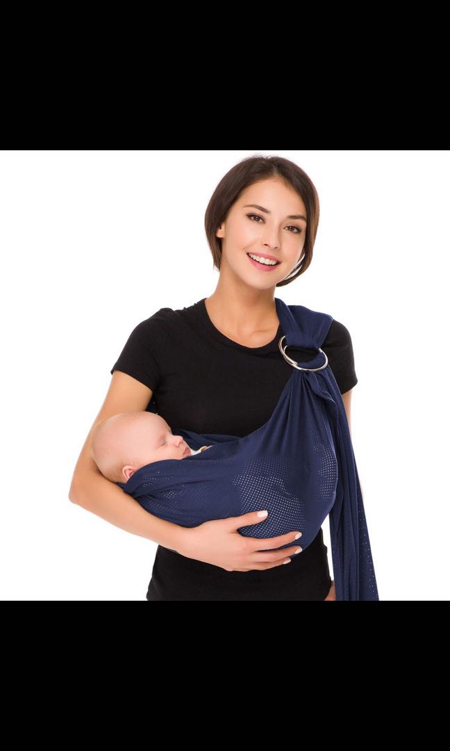 Cuby baby ring sling carrier breathable mesh fabric navy blue Babies Kids Going Out Carriers Slings on Carousell