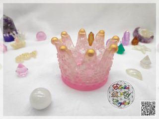 DIY滴膠擺件-皇冠收納盒-粉水晶