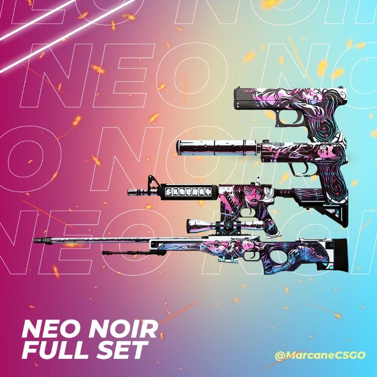 🔥[FULL 🌸 Noir CSGO SKINS🌸 | [ALL 4 SKINS] | [AWP, Gloak, M4A4, USP-S] 🔥, Video Gaming, Others on Carousell
