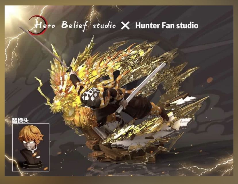 鬼滅の刃　我妻善逸　火雷神　フィギュア　Hero Belief studio Amazon.co.jp: Hero Belief studio×Hunter Fan studio 我妻善逸