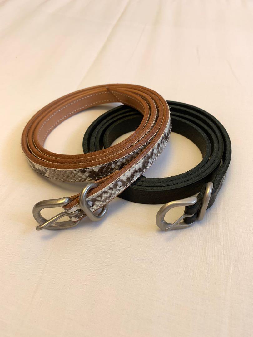Hender Scheme Tail Belt Tan Python & Black