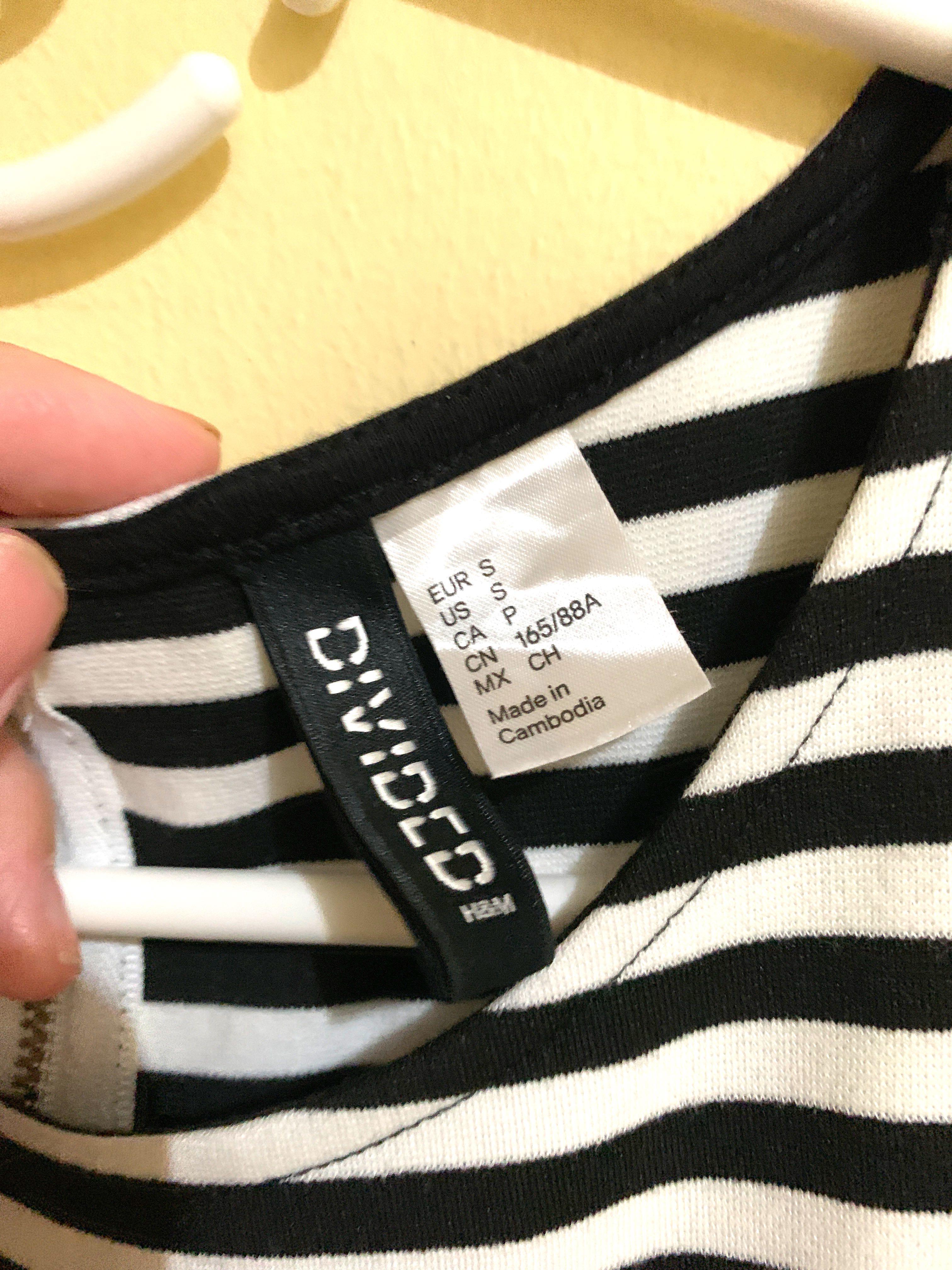 H&M black and white stripes dress (Category: Dresses) located in Manila. Submitted by jg_gt (Listing ID 1109011497, Image 2). Description: Stretchable.