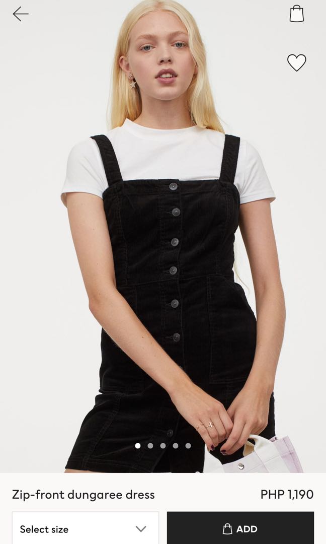 H M Black Denim Buttondown Fit Bodycon Fitted Dress with Pocket