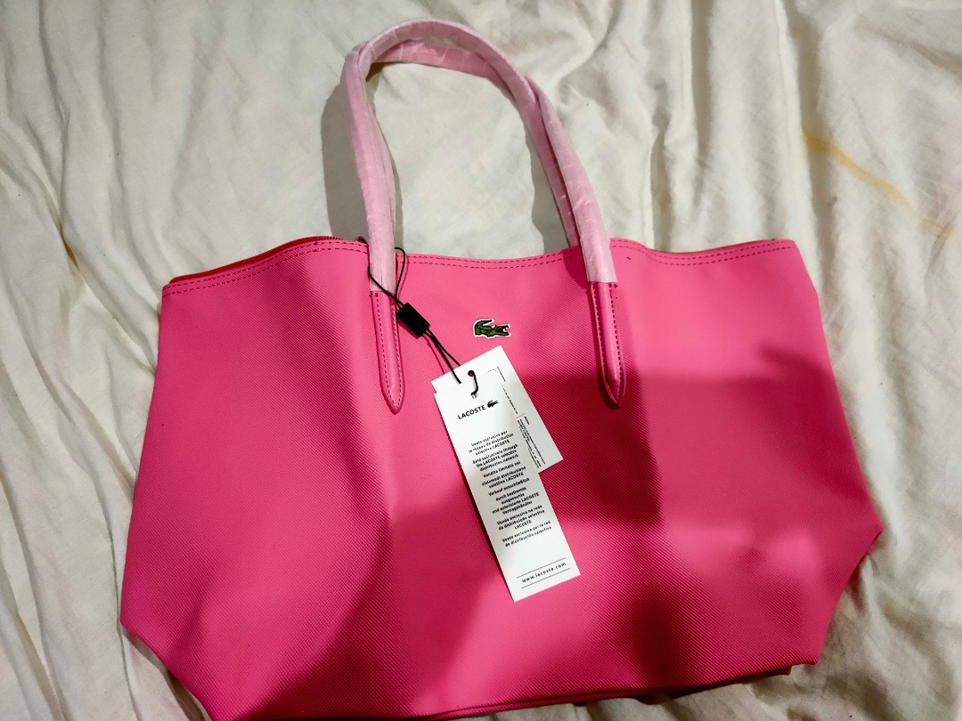 Lacoste Tote bag pink, Women's Fashion, Bags & Wallets, Tote Bags on Carousell
