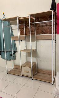 Large Capacity Simple Hanging Clothes Rack with 1 small drawer