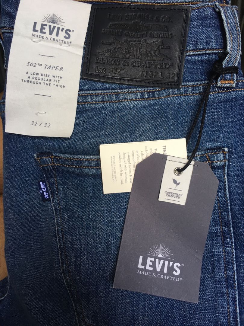 levis made & crafted 502 taper selvedge, Men's Fashion, Bottoms, Jeans on  Carousell